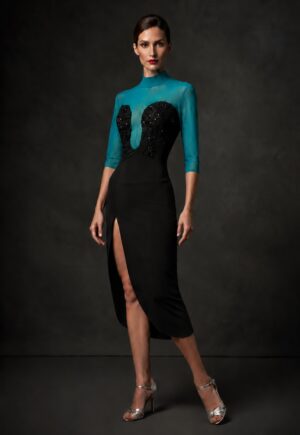 Jade Plunged Neck Showcase Dress