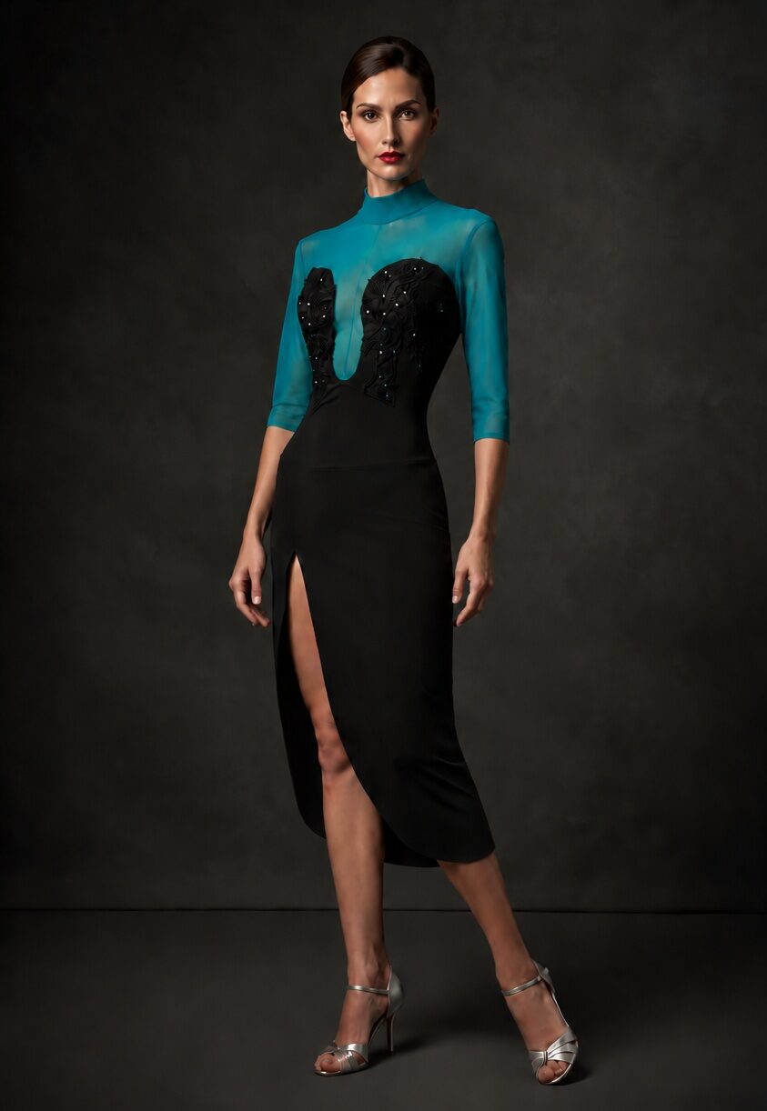 Jade Plunged Neck Showcase Dress