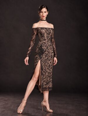 Amore Lace Off Shoulder Showcase Dress