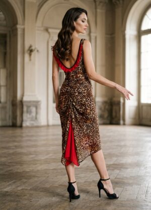 Fierce Animal Print Mesh Dress