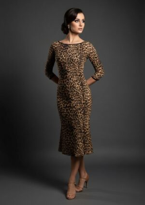 Animal Print Flared Dress