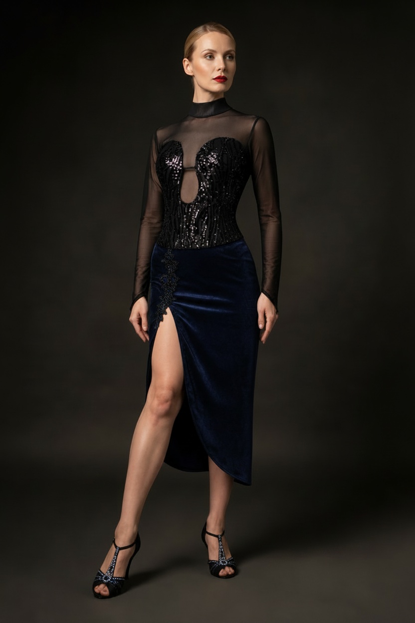 Marina Plunged Neck Showcase Dress - Image 2