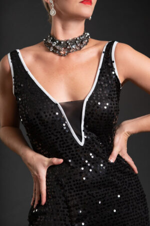 Raven Plunge Neck Dress