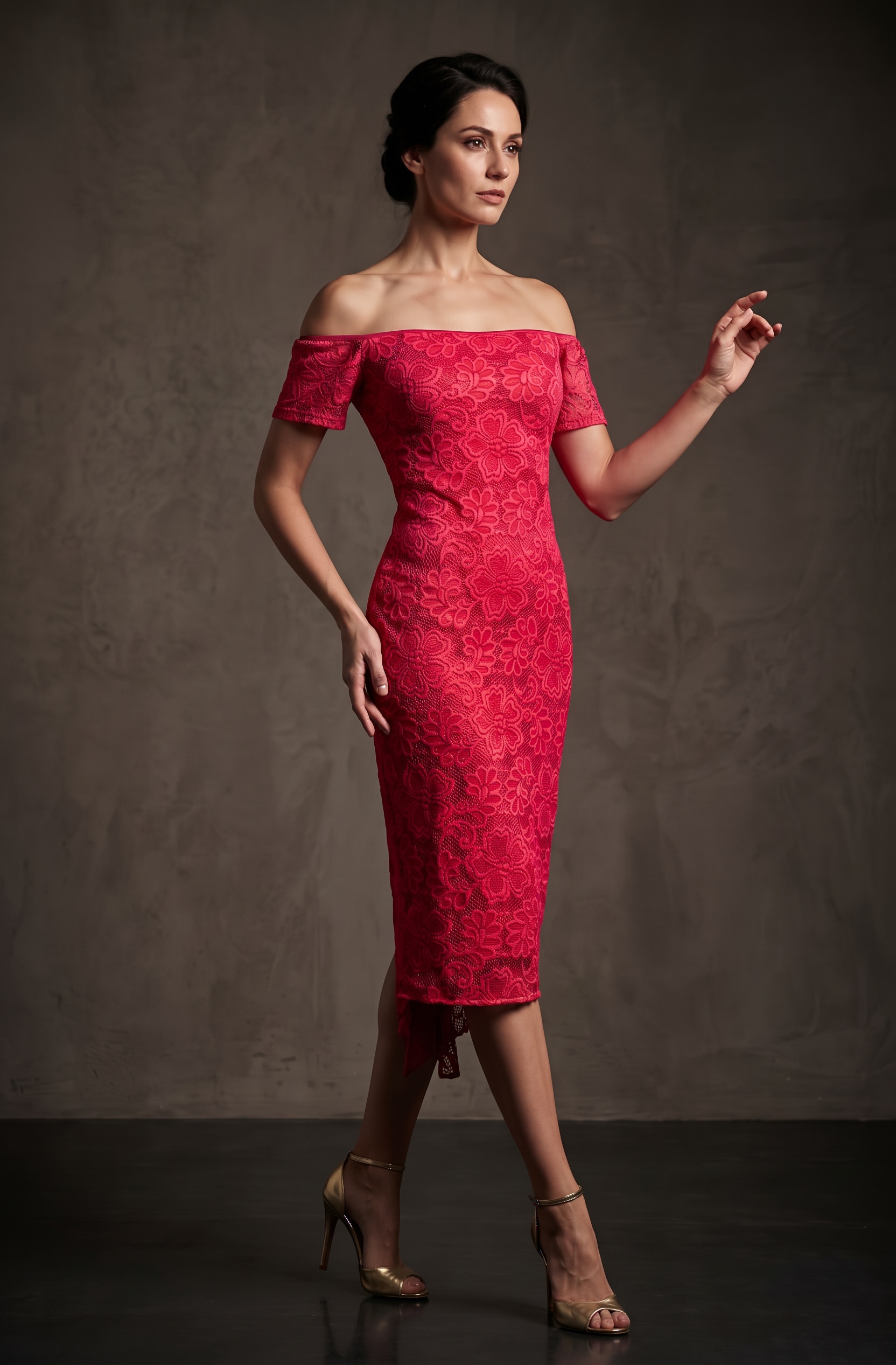 Carola Off Shoulder Lace Dress