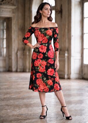 Harmony Off Shoulder Jersey Milonga Dress