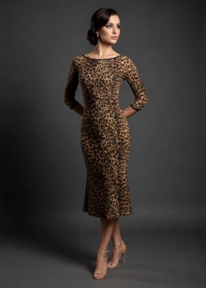 Animal Print Flared Dress
