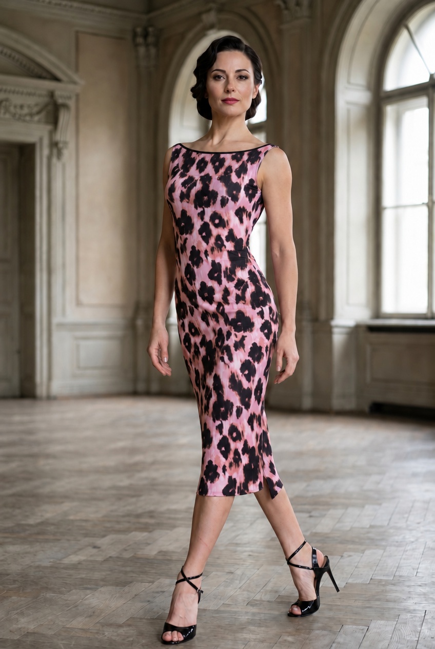 Manuela Boat Neck Milonga Dress